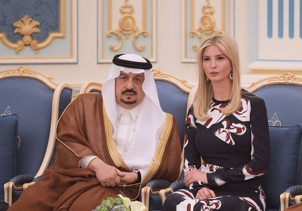 Ivanka Trump sits next to Prince Faisal bin Bandar, the governor of the Saudi capital Riyadh