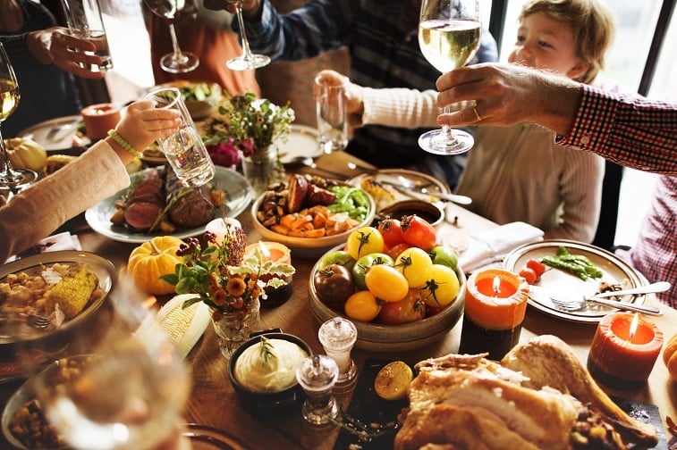 People celebrating Thanksgiving