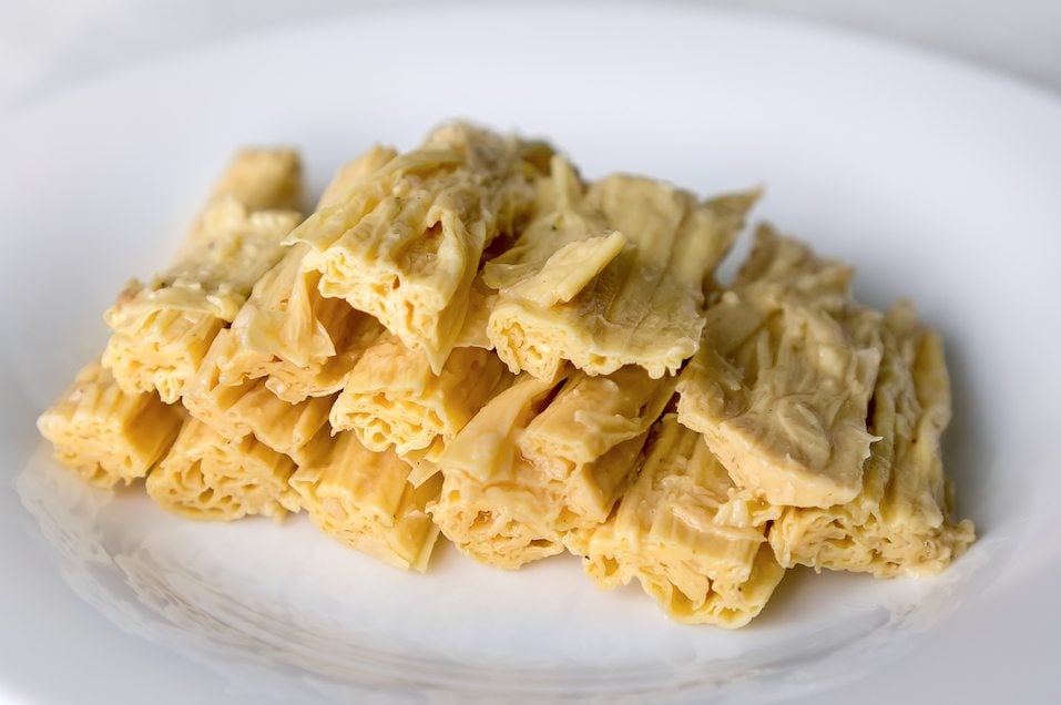 Tofu skin Tofu skin (yuba sticks or Fuzhu) on plate