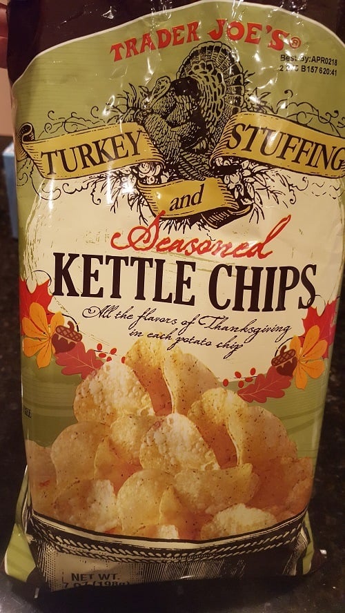 Trader Joe’s Turkey and Stuffing Kettle Chips Turkey and Stuffing Chips