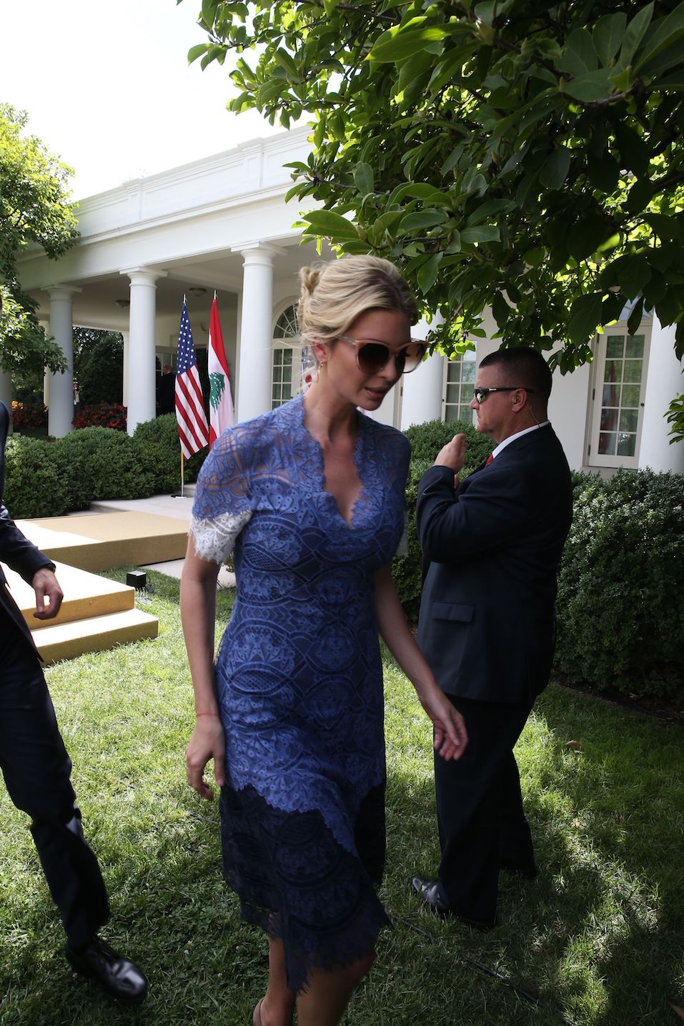 Ivanka Trump leaves after US President Donald Trump held a news conference Ivanka Trump leaves after US President Donald Trump held a news conference with Prime Minister of Lebanon Saad Hariri