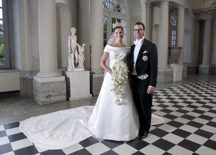 Crown Princess Victoria of Sweden and Prince Daniel on their wedding day.