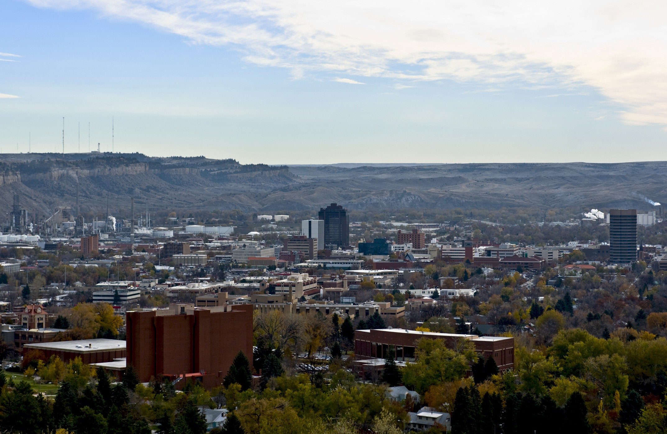 Aerial shot of Billings, Montana