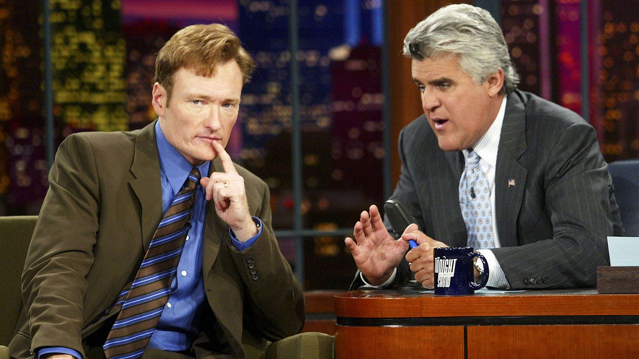 Conan O'Brien and Jay Leno on The Tonight Show Conan O'Brien and Jay Leno on The Tonight Show
