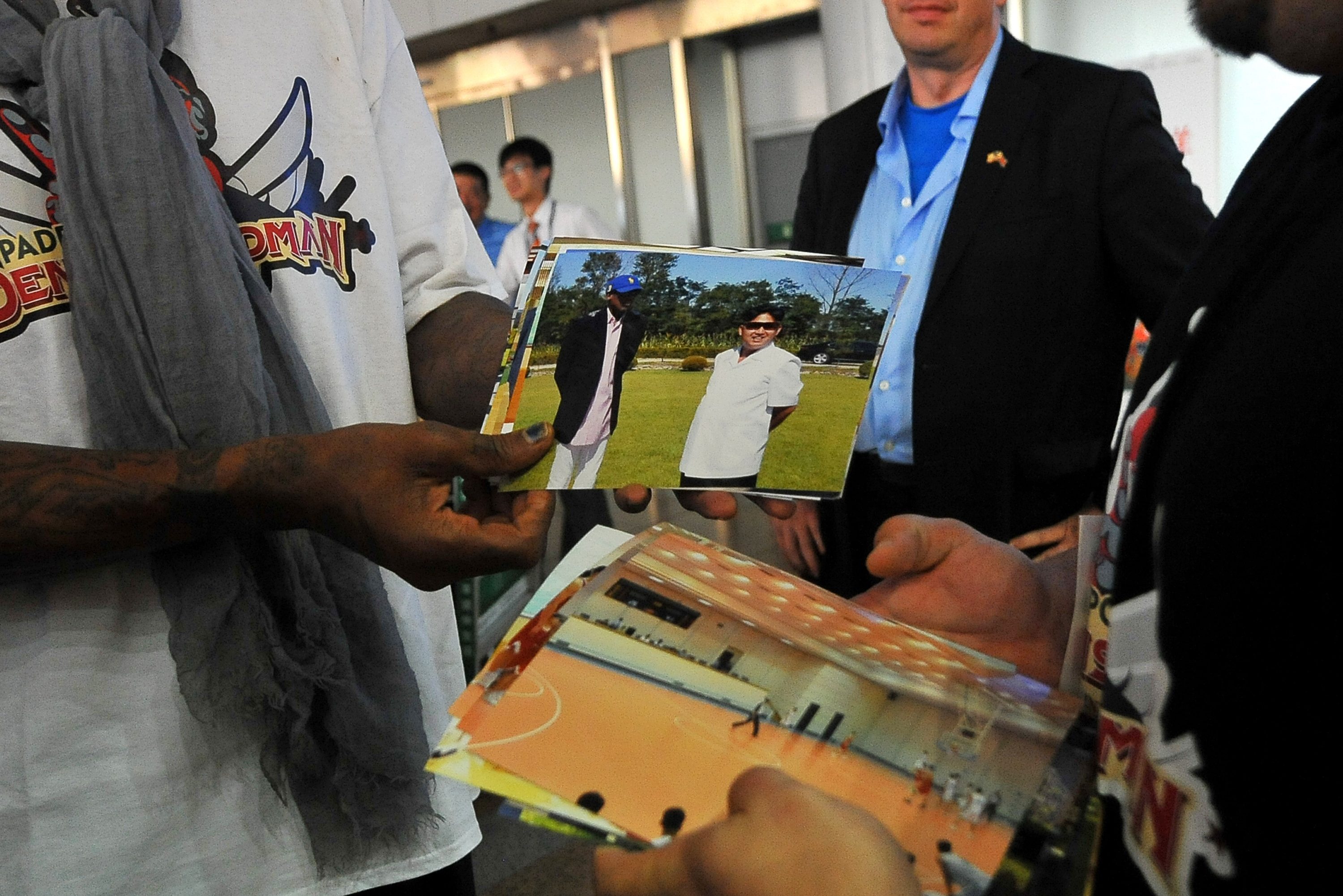 Dennis Rodman leaving North Korea