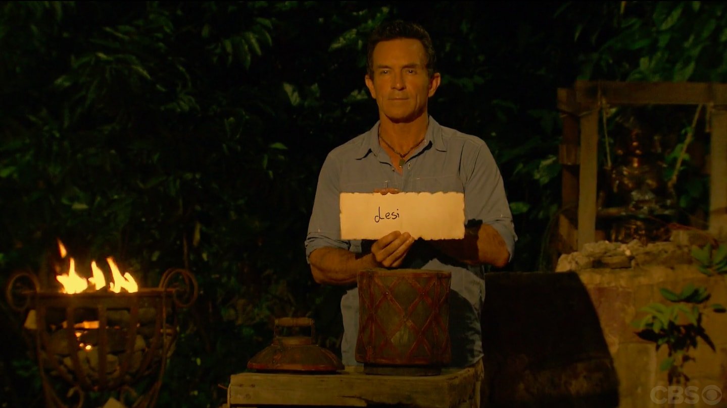 Jeff reads off the votes on Survivor