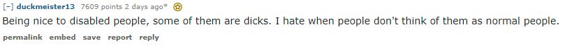 reddit post about disabled people