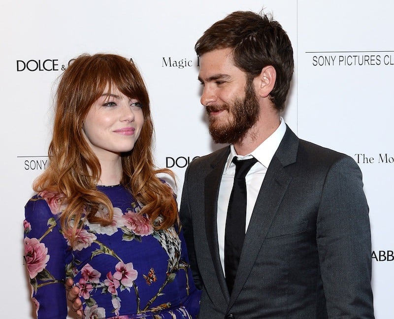 Actors Emma Stone and Andrew Garfield attend the 'Magic In The Moonlight' premiere at the Paris Theater Actors Emma Stone and Andrew Garfield attend the 'Magic In The Moonlight' premiere at the Paris Theater