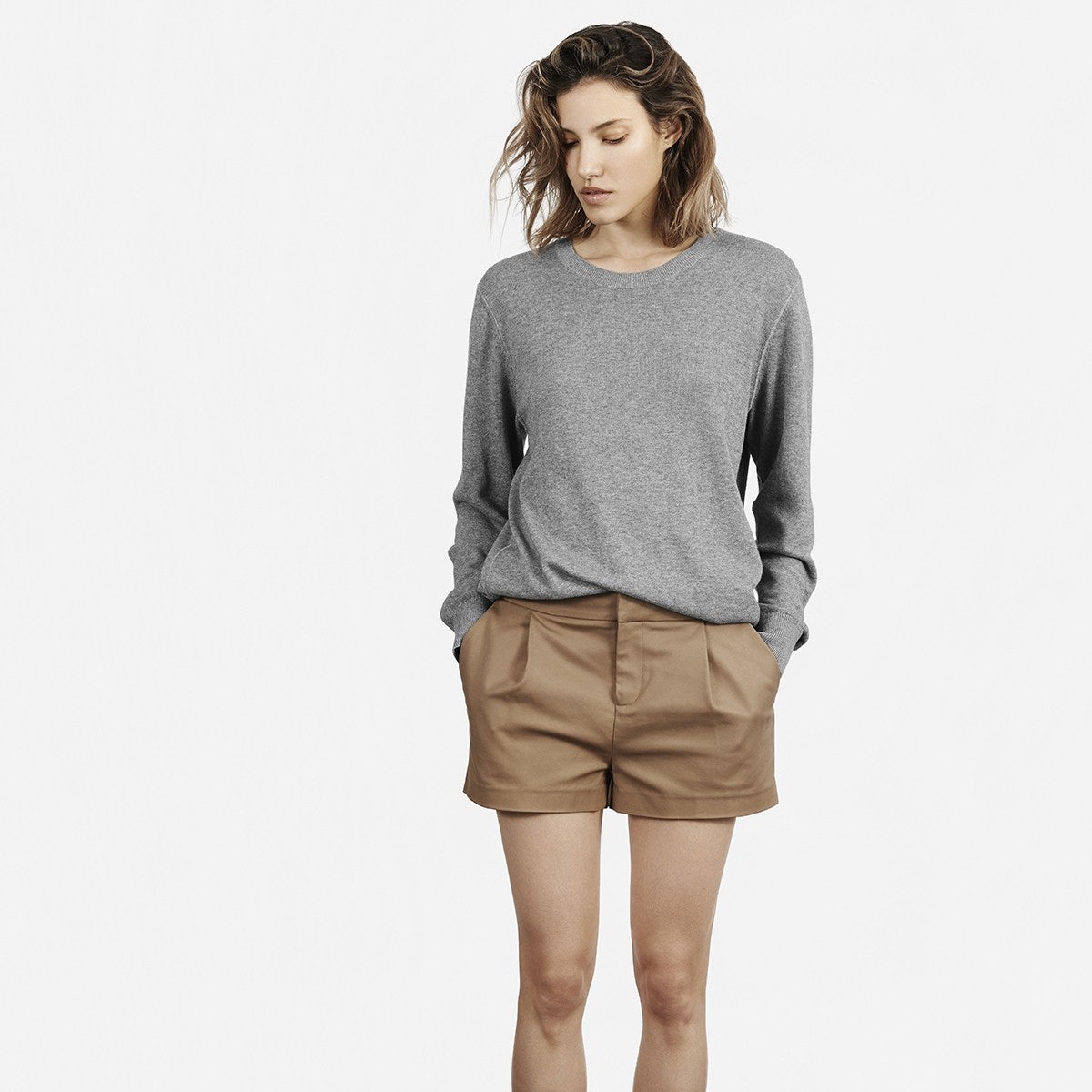 The Pleated Short in Hazel