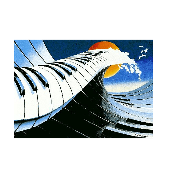James Allridge painting piano wave