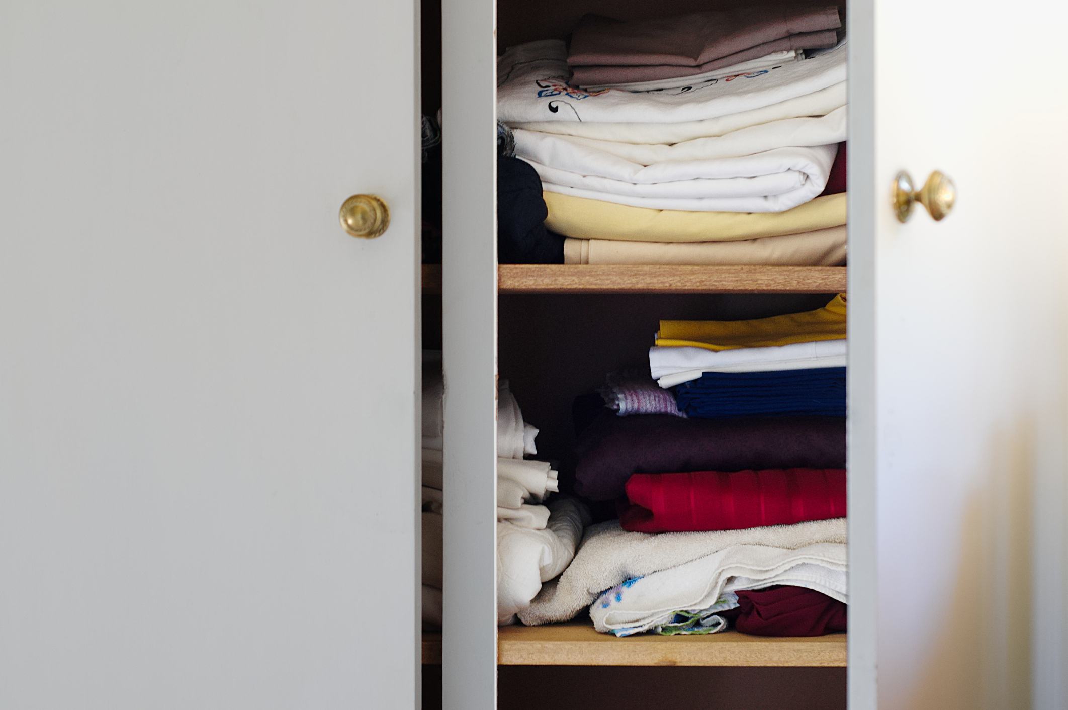 Sheets in linen closet