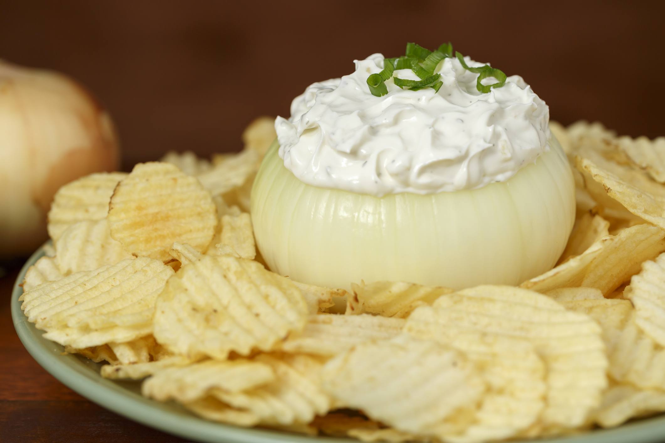 Onion dip and chips