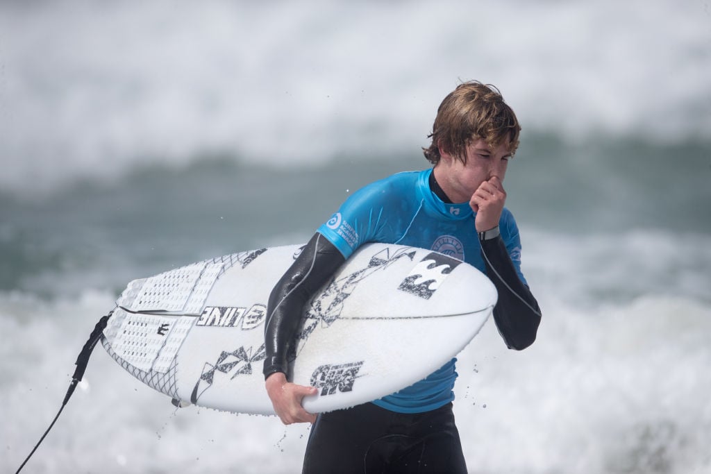 Surfer wearing Quicksilver