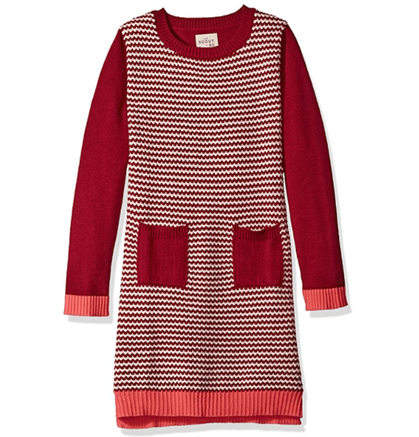 Scout + Ro Girls' Sweater Dress with Patch Pocket