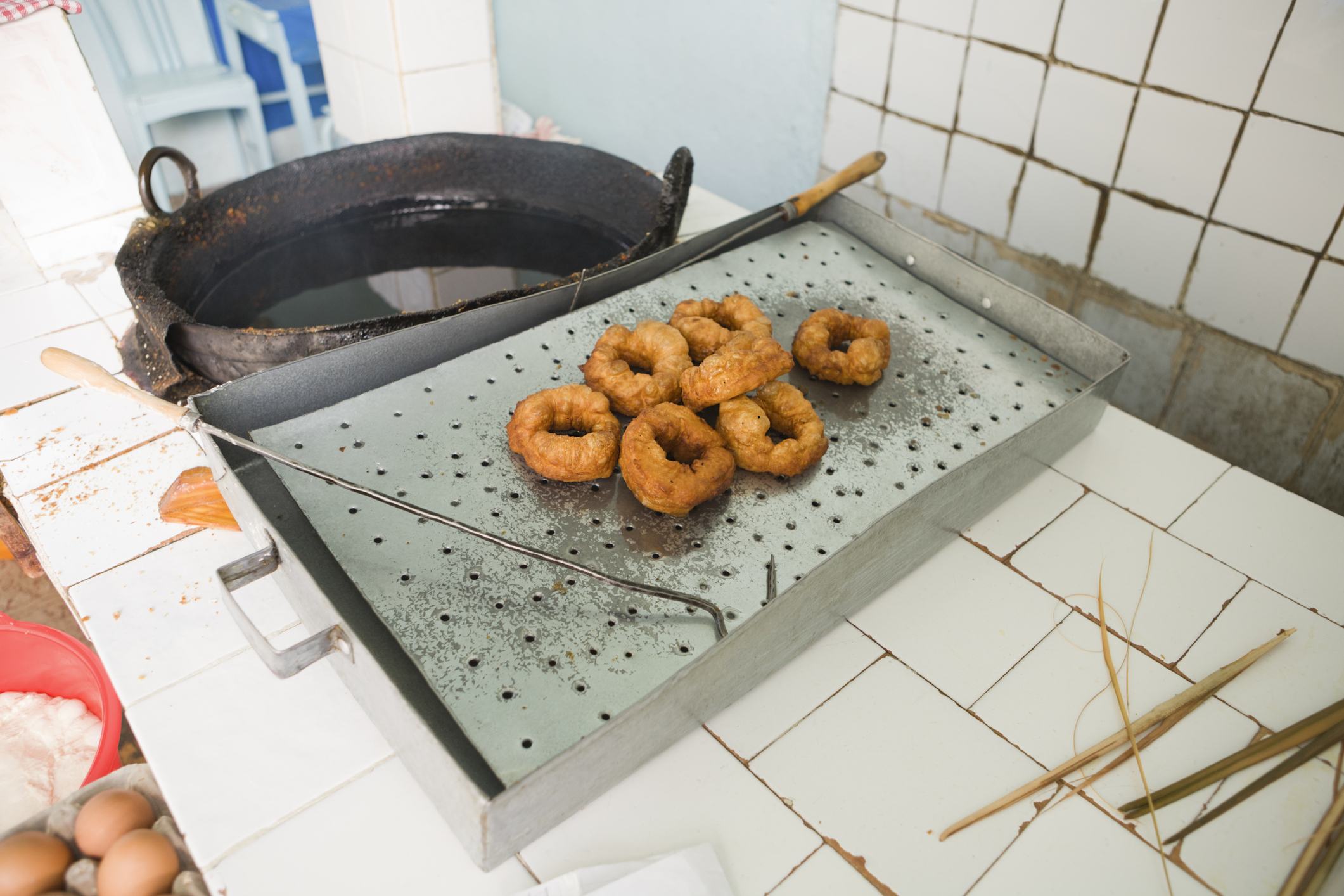 Sfenj or North African doughnut shop, cooked in oil. Chefchauen,
