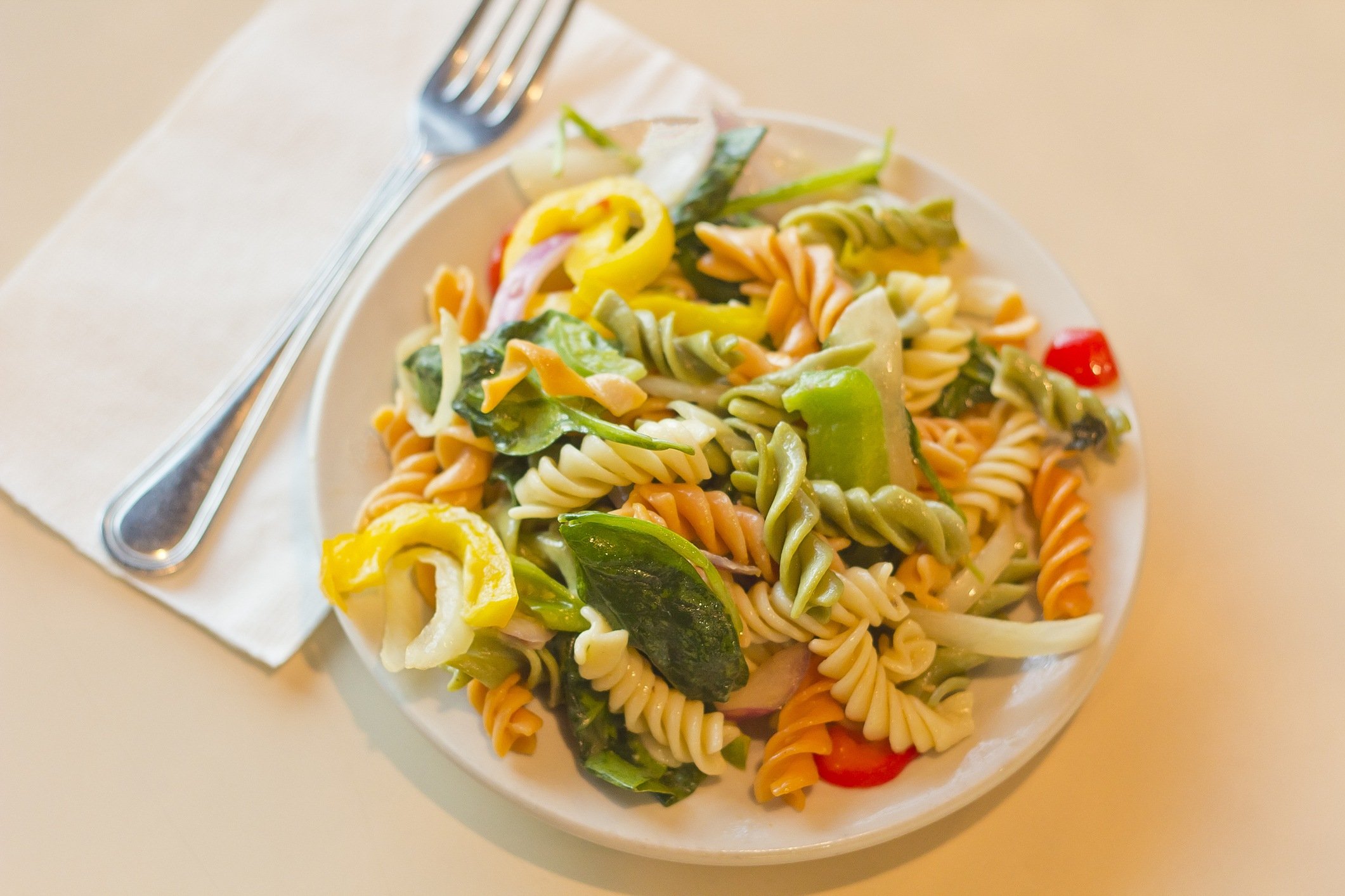 Tricolor pasta salad