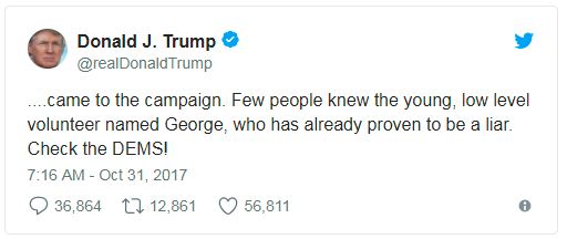 a tweet from trump about papadopoulos a tweet from trump about papadopoulos