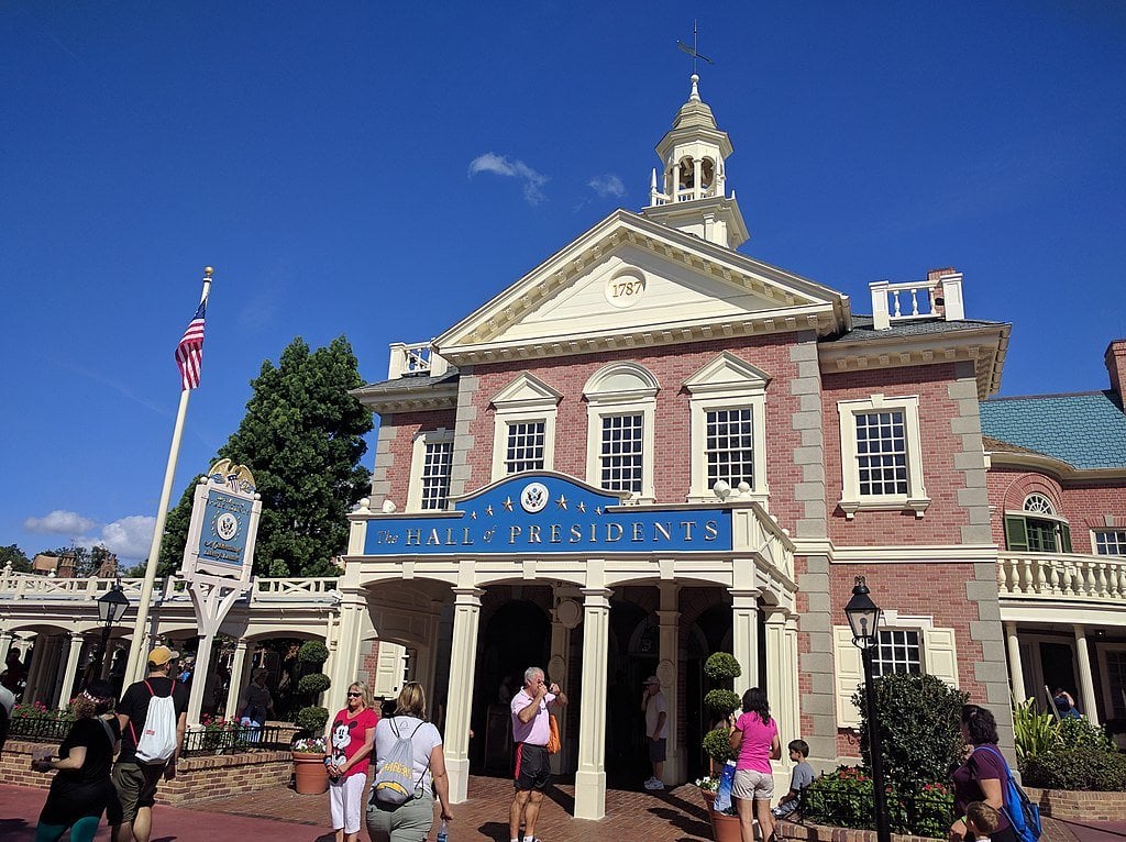 exterior of Disney World Hall of Presidents