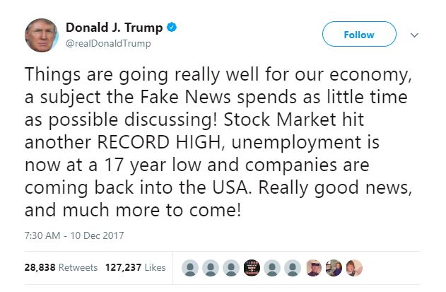 Donald Trump's Twitter account tells the story of 2017. Donald Trump's Twitter account tells the story of 2017.