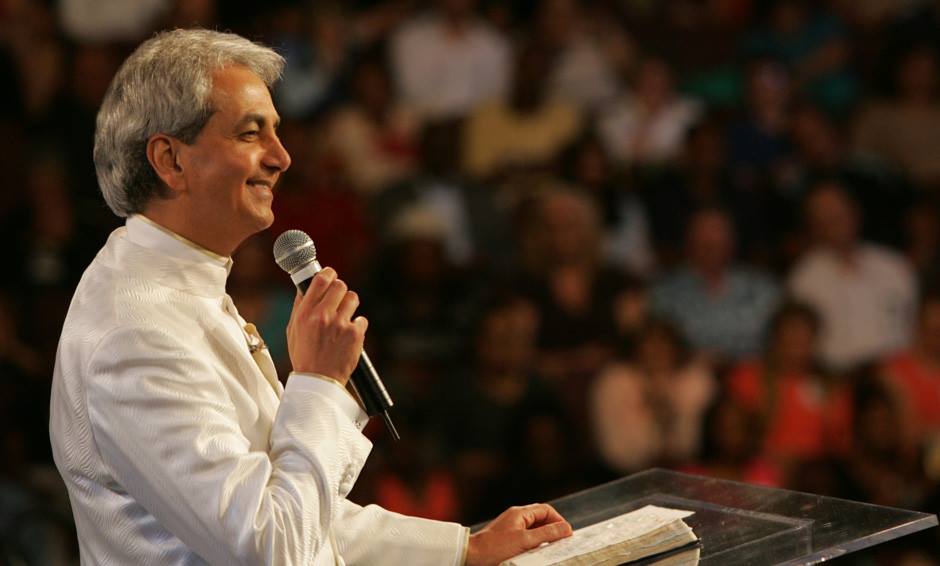 Benny Hinn speaking at church