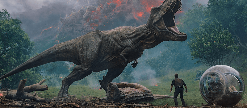 Owen approaches a roaring dinosaur. Owen approaches a roaring dinosaur.