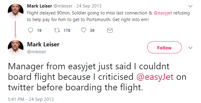 Easyjet complaint gets customer kicked off