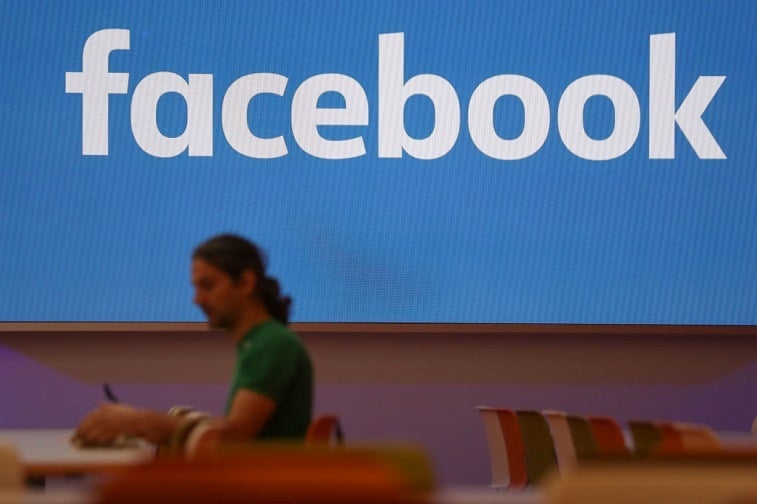 Employee eats lunch at Facebook