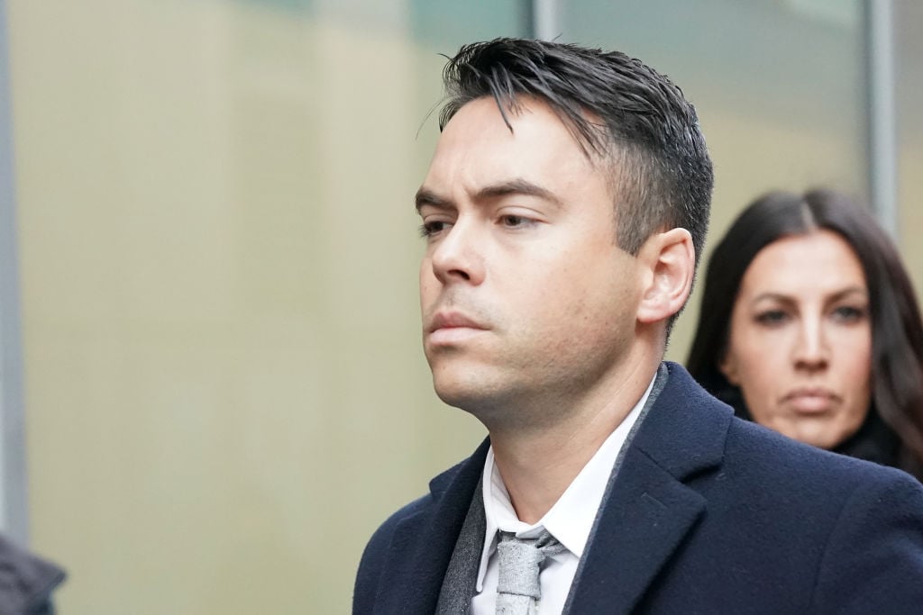 Television actor Bruno Langley arrives at Manchester Magistrates Court where he is facing sexual assault charges