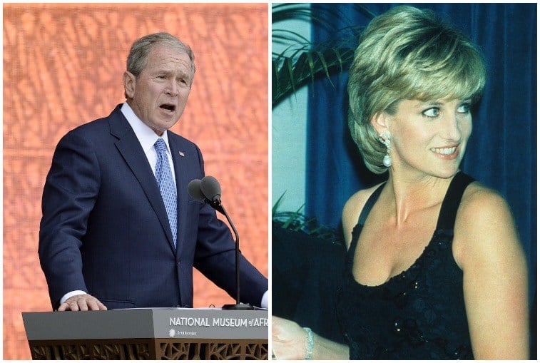 George W. Bush and Princess Diana.