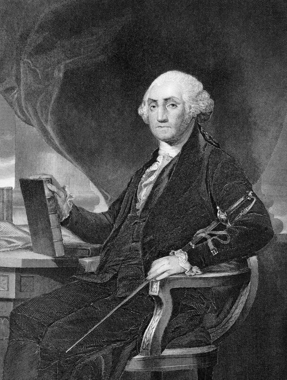 George Washington (1731-1799) on engraving from 1859