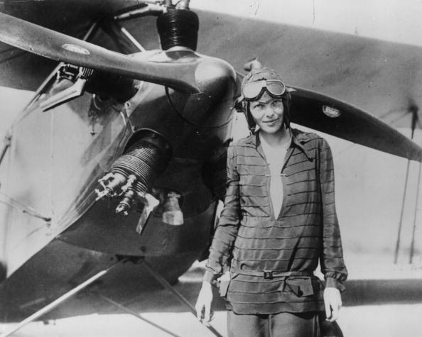 amelia earhart with her plane amelia earhart with her plane