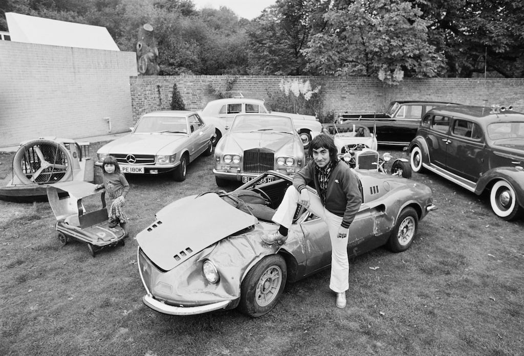 Keith Moon with his cars