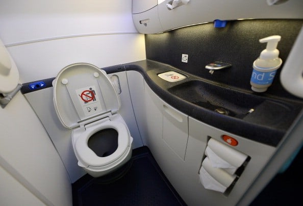 an airplane bathroom an airplane bathroom