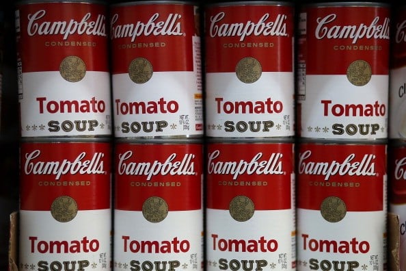 row of campbell's soup cans