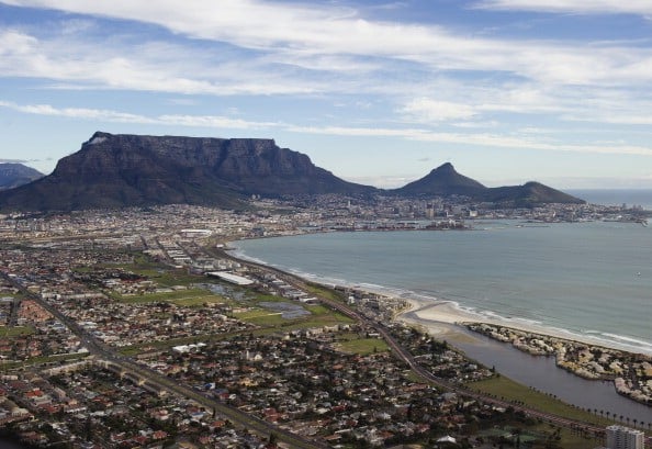table mountain overlooking cape town, south africa