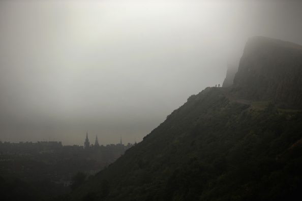 mist surrounding arthur's seat and edinburgh mist surrounding arthur's seat and edinburgh