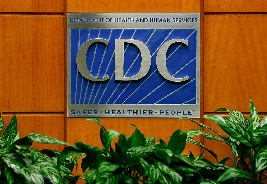 A podium with the logo for the Centers for Disease Control and Prevention. A podium with the logo for the Centers for Disease Control and Prevention.