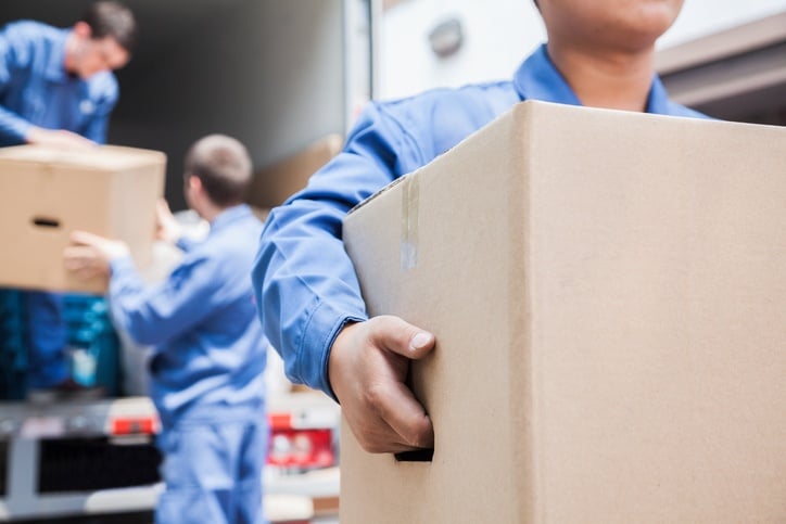 movers unloading van