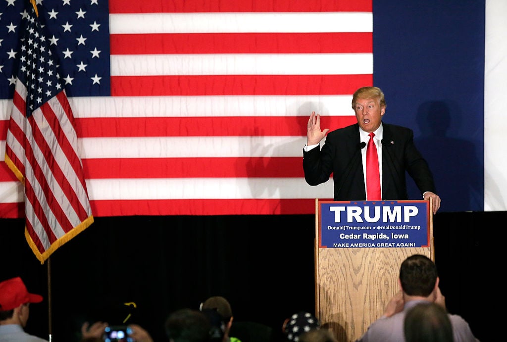 Trump at a rally in Iowa