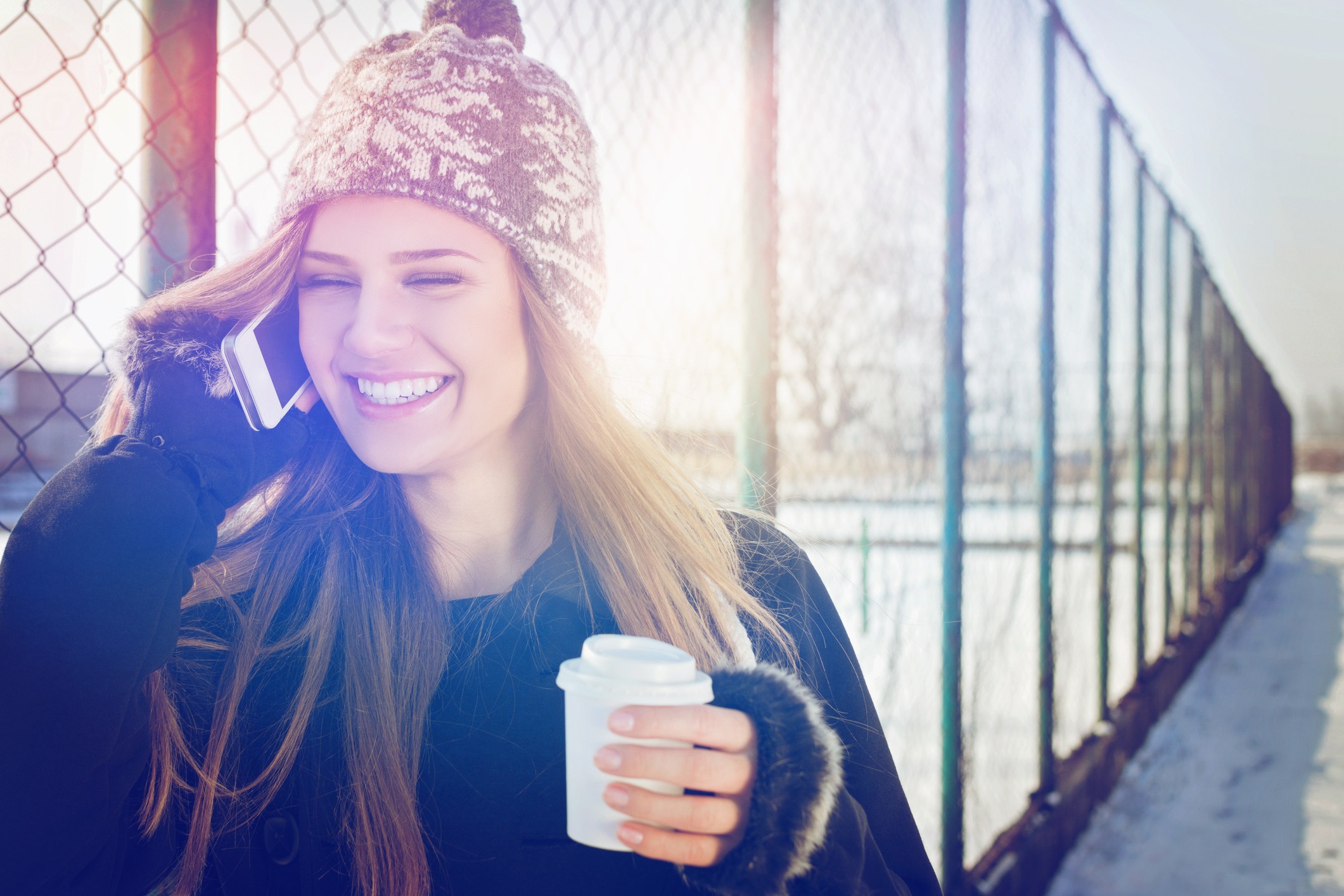 woman on a startphone outside