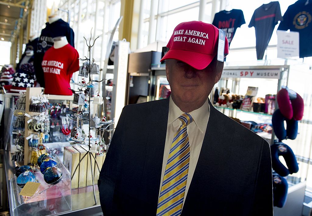 a donald trump cutout wearing a make america great again hat a donald trump cutout wearing a make america great again hat