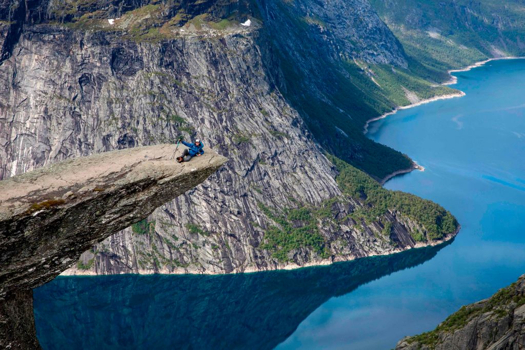mountains and water in norway