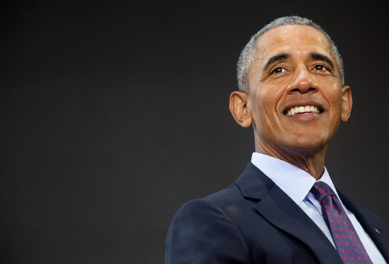Former U.S. President Barack Obama answers questions at the Gates Foundation Inaugural Goalkeepers event on September 20, 2017 in New York City.