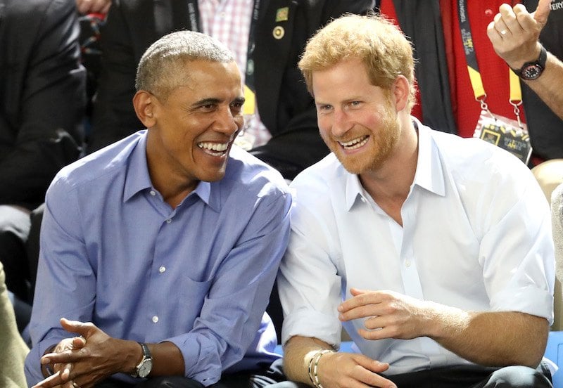 Former U.S. President Barack Obama and Prince Harry on day 7 of the Invictus Games 2017