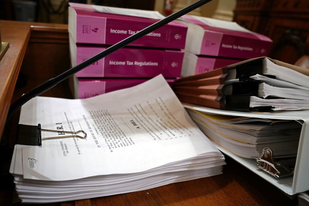 the tax bill in the ways and means committee office