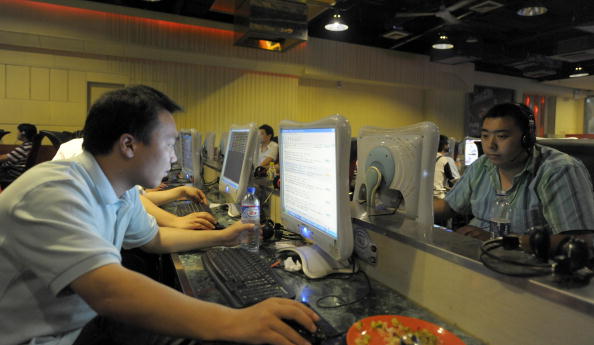 users at an internet cafe in china users at an internet cafe in china