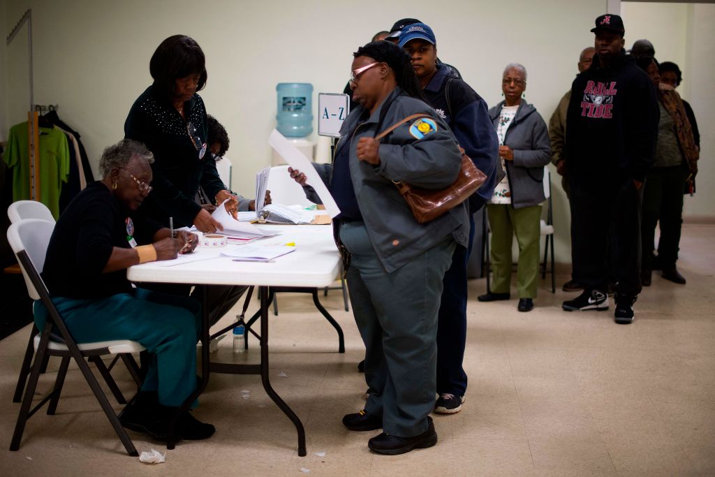 people wait in line to vote in alabama people wait in line to vote in alabama