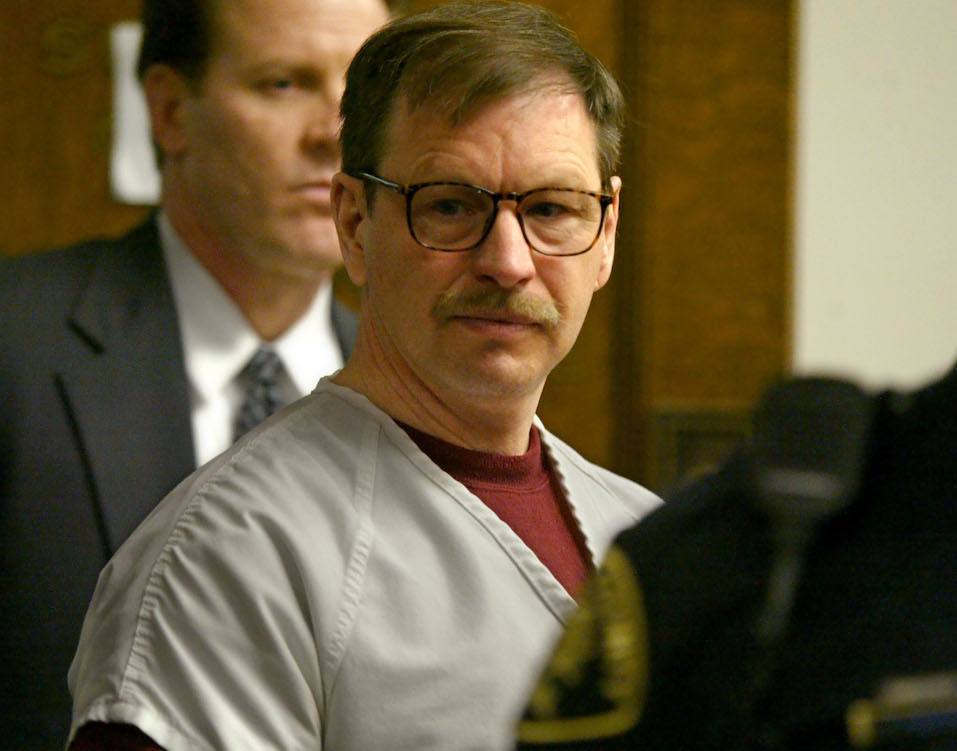 Green River Killer Faces Families Of Victims Gary Ridgway prepares to leave the courtroom where he was sentenced in King County Washington Superior Court