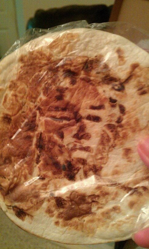 Jesus face on a tortilla