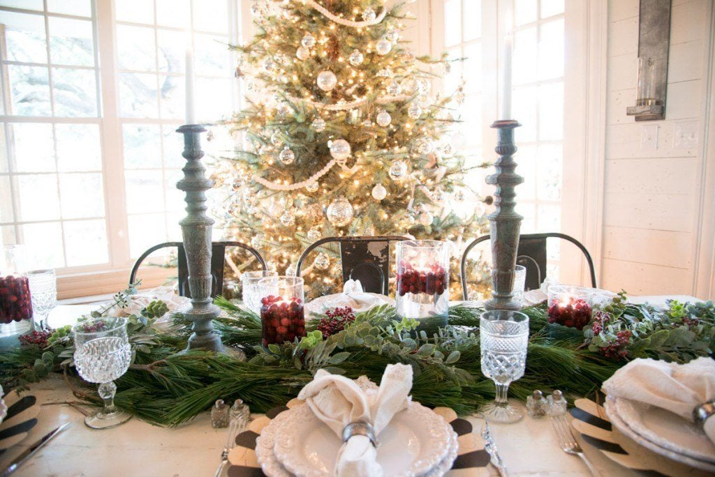 Joanna Gaines Christmas Dinner Party table setting